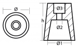 Radice Propeller Anode Typ Conical shaft 22-25mm Zink