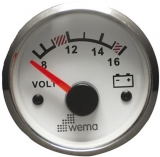 Voltmeter  Spannungsanzeige WEMA wei 8 bis 16V