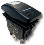 Schalter wasserdicht mit LED Indikator 5 Kontakte: (on) - off - on