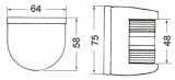 Navigationslicht der Serie UTILITY 77, Buglicht, schwarz