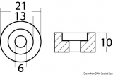 Rundanode 21x10mm fr Auenborder von Suzuki Zink