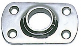 Rechteckiger Relingsttzenhalter, rostfreier Edelstahl AISI 316, 60 Schrgstellung, fr Rohre  22mm