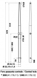 Relingsttze aus Edelstahl, drehbar auf dem Halter, 625mm lang Vorschriftsmiges Modell ORC.