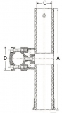 Angelrutenhalter - Montage auf Rohr mit  22/25mm