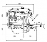 Dieselmotor Sole Mini 17 mit 2 Zylindern 16PS mit Wendegetriebe TMC40 Untersetzung = 2.00 : 1