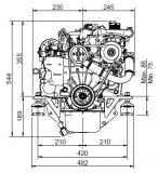 Dieselmotor Sole Mini 29 mit 3 Zylindern 27,2 PS mit TMC 40 Wendegetriebe 2.60