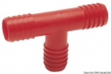 T-Anschlsse aus rotem Nylon fr Wasserleitungen 25mm