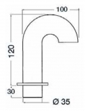 Schwanenhals hochglanzpoliertem rostfreiem Edelstahl AISI 316