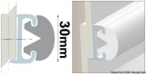 Grundschiene aus starrem Duralen Kunststoff fr Einlegeteil Profil PVC 30mm