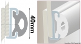 Grundschiene aus starrem Duralen Kunststoff fr Einlegeteil Profil PVC 40mm